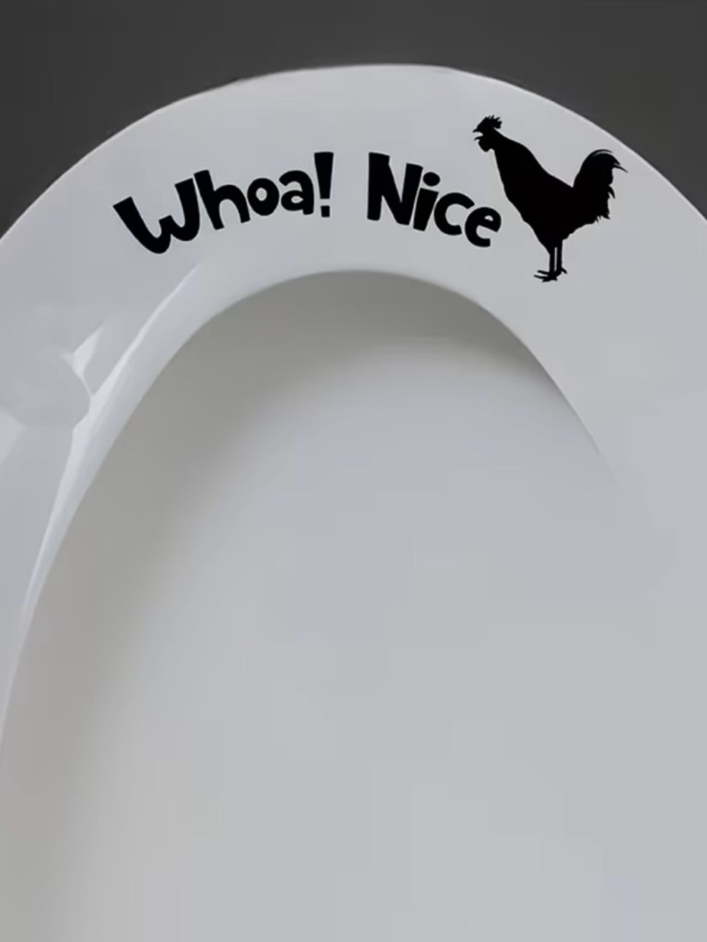Funny 'Whoa! Nice' Rooster (C*ck) Toilet Seat Decal, NEW